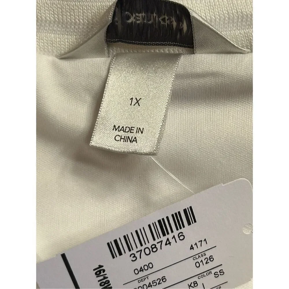 CJ Banks White Striped Skirt Maxi Size 1X nwt (0785) Read